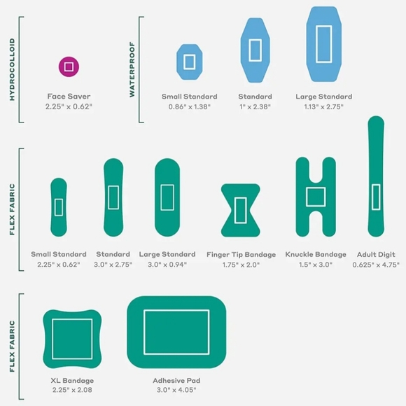 Welly Bandages 24 Count (Pack of 1), Handy Bandies - Assorted Shapes Classic⁸ - Picture 4 of 7